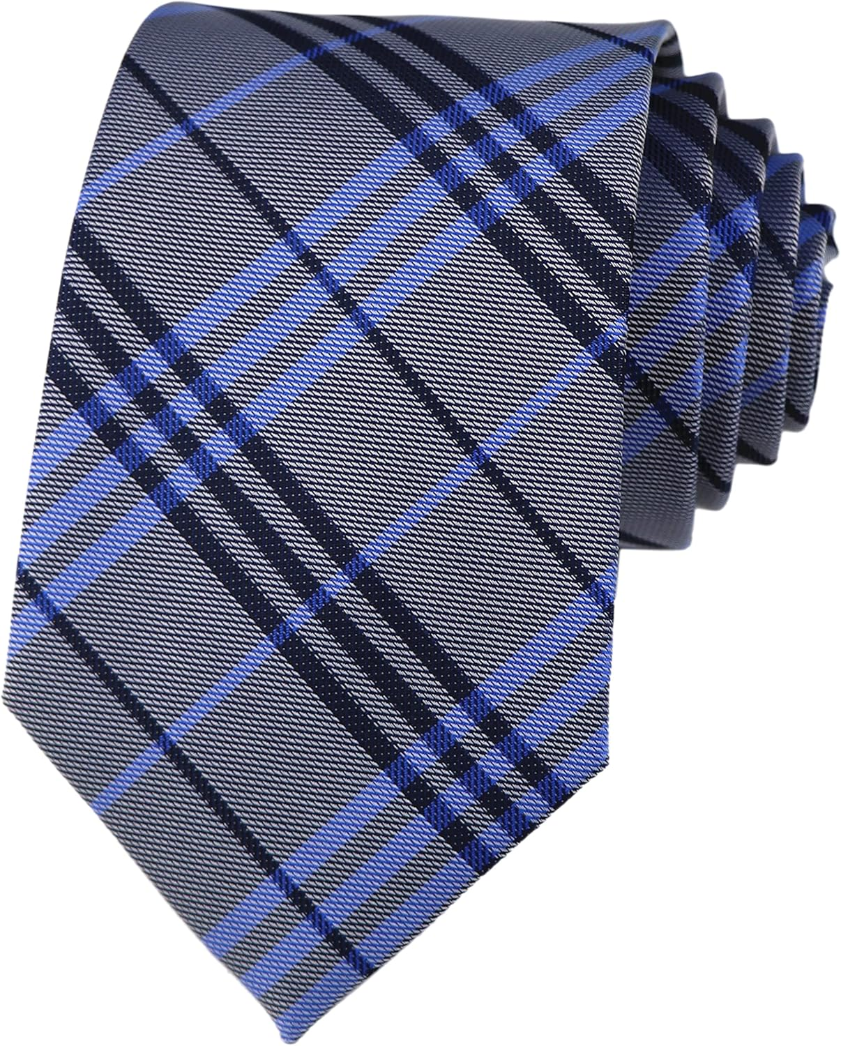 Elfeves Men Modern Tartan Formal Ties Checks Plaid Gingham Pattern Woven Necktie image number 1