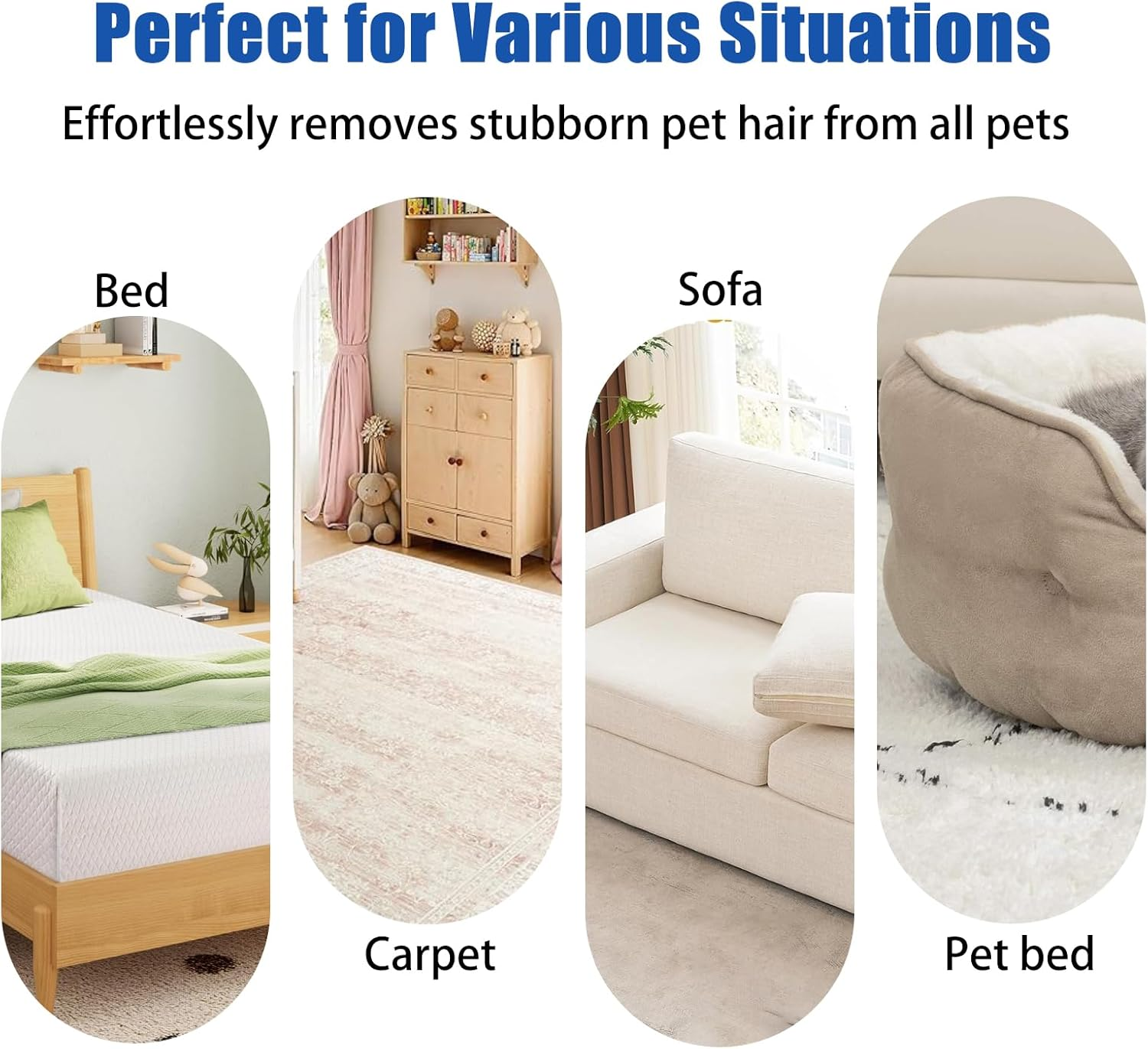 Ouqiesli 3 in 1 Pet Hair Remover Reusable Brush Dog Cat 17-Inch-Long Handle for Carpet Couch Clothes Blanket image number 4