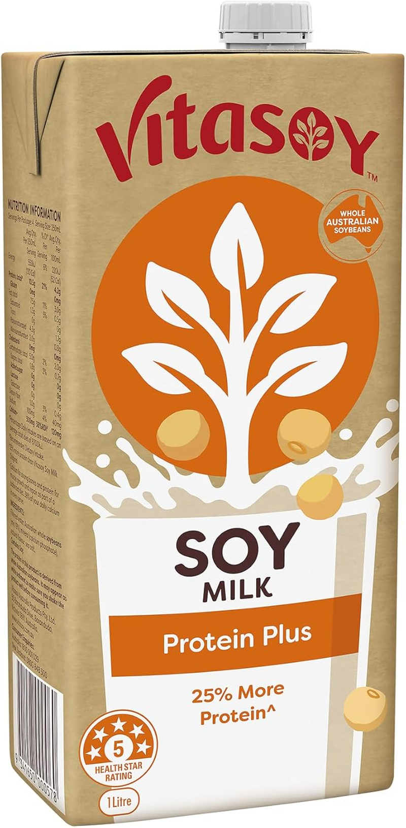 Vitasoy UHT Protein plus Soy Milk 1 Litre, (Pack of 12) image number 1
