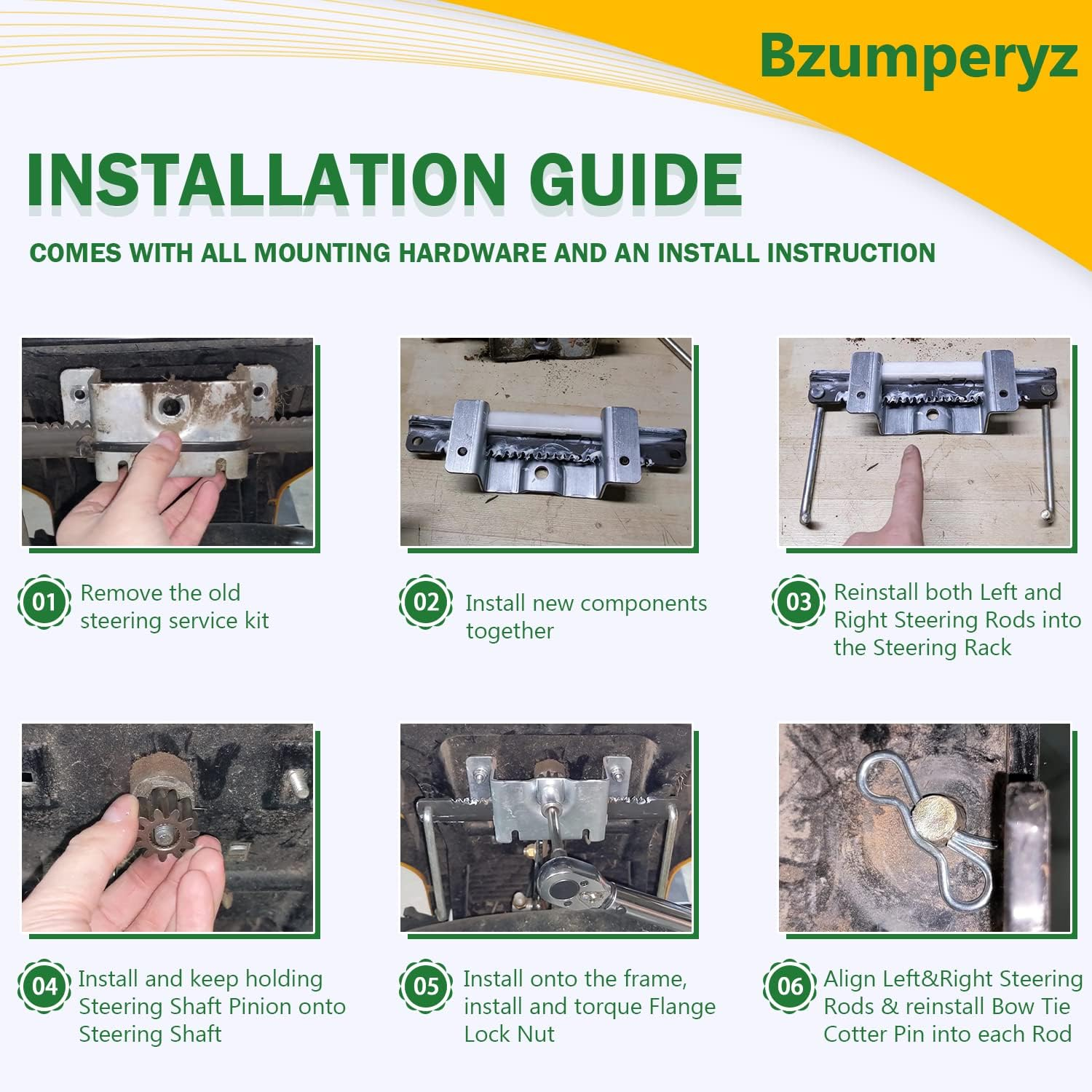 753-11064B CR12 Steering Service Kit Steering Rack Kit for Cub Cadet CC30 CC30H CC30E Hydro Mini Riders/Mtd Columbia CR30 / Craftsman R1000 Lawn Tractor Lawn Mower image number 2