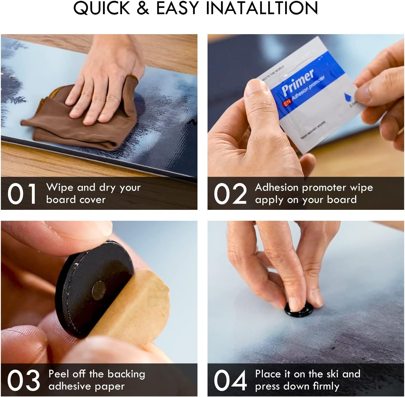 XCMAN 4 Layer-Cone Studs Dia 7.87 Inch Aluminum Snowboard Stomp Pad - 9Pcs image number 3