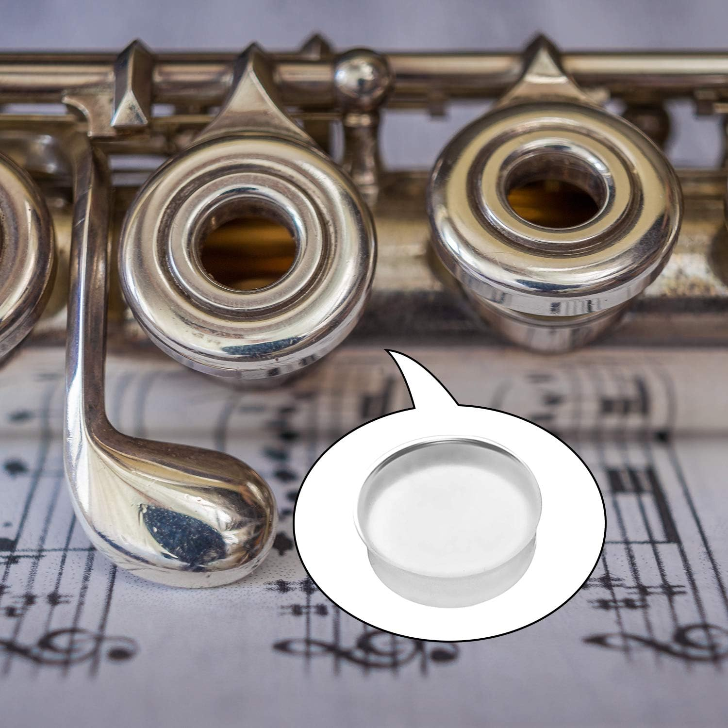 Leinuosen 24 Pieces Silicone Flute Plug, 8 Mm Hole Plug Soft Key Cover for Most Brand Flutes image number 2
