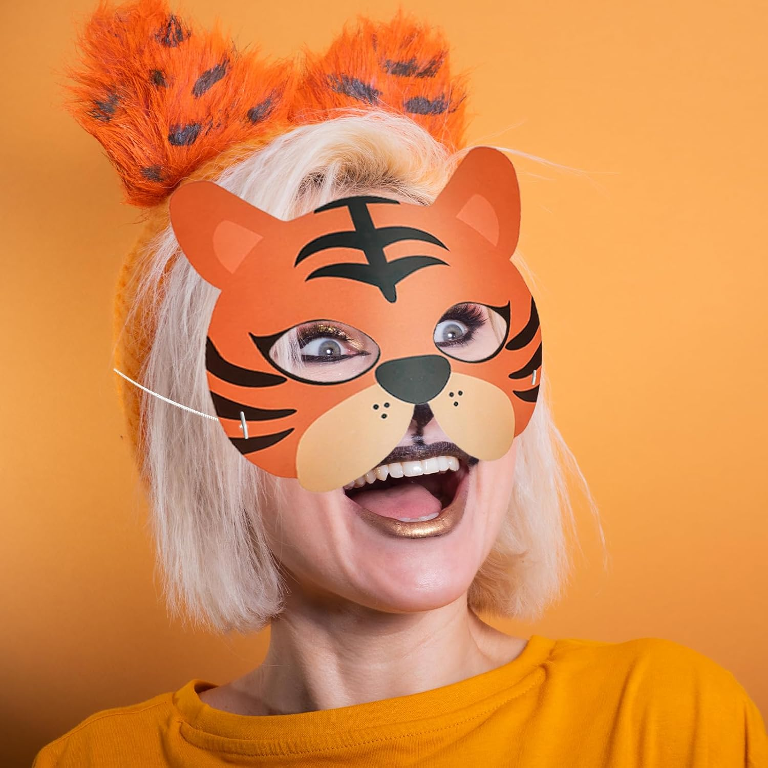 WELANE Safari Animal Masks, 16 PCS Wild Forest Zoo Animals Cartoon Masks for Party, Masquerade, Cosplay (16 Kinds) image number 6