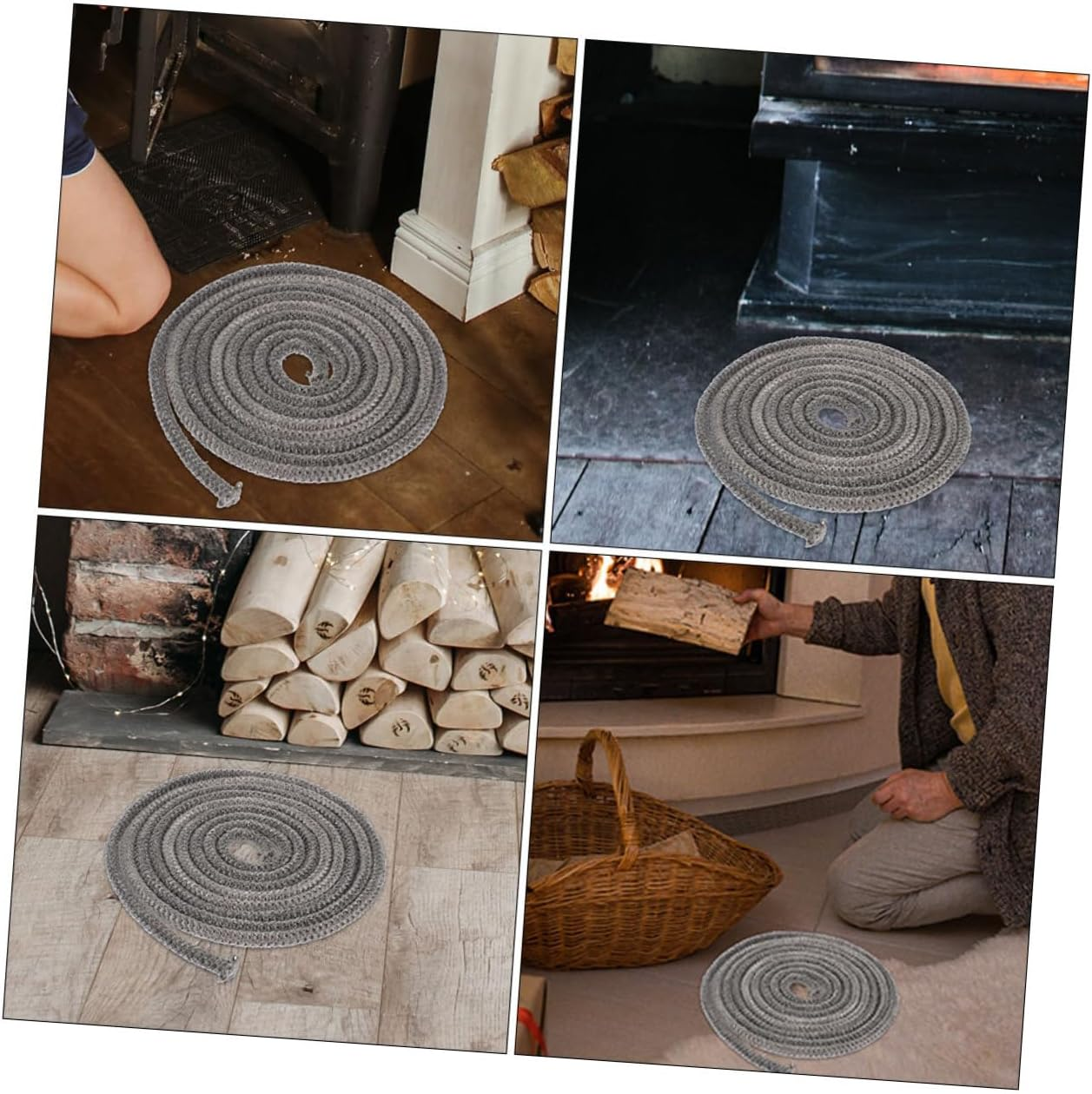 Heat Resistant Fiberglass Wood Stove Door Gasket Self-Adhesive Seal Strip for Fireplace Insert Flat Design Prevents Slipping Easy Installation image number 5