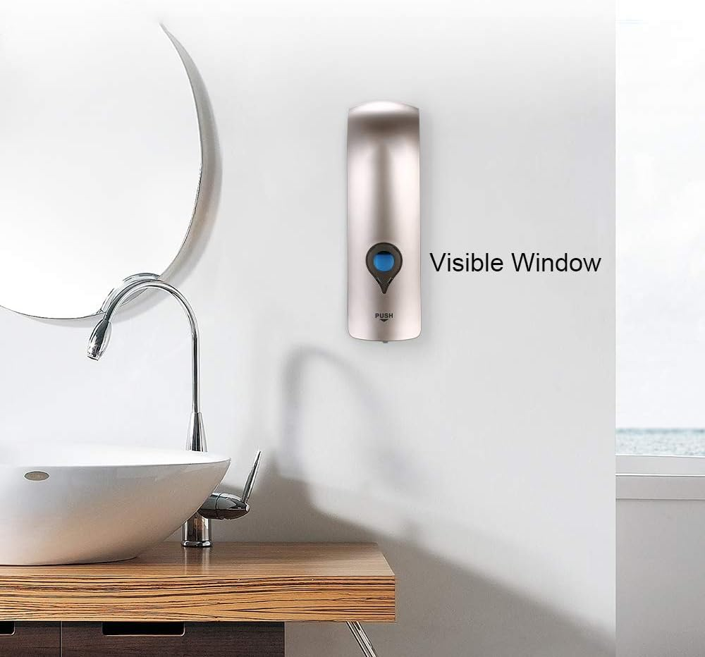 Lancoon Soap Dispenser Wall Mounted Single Head Dispenser, Gray Color Suitable for Family Bathroom Kitchen Hotel Commercial Place, Space Saving and ABS Durable 300Ml/10.56Fl.Oz - White image number 4