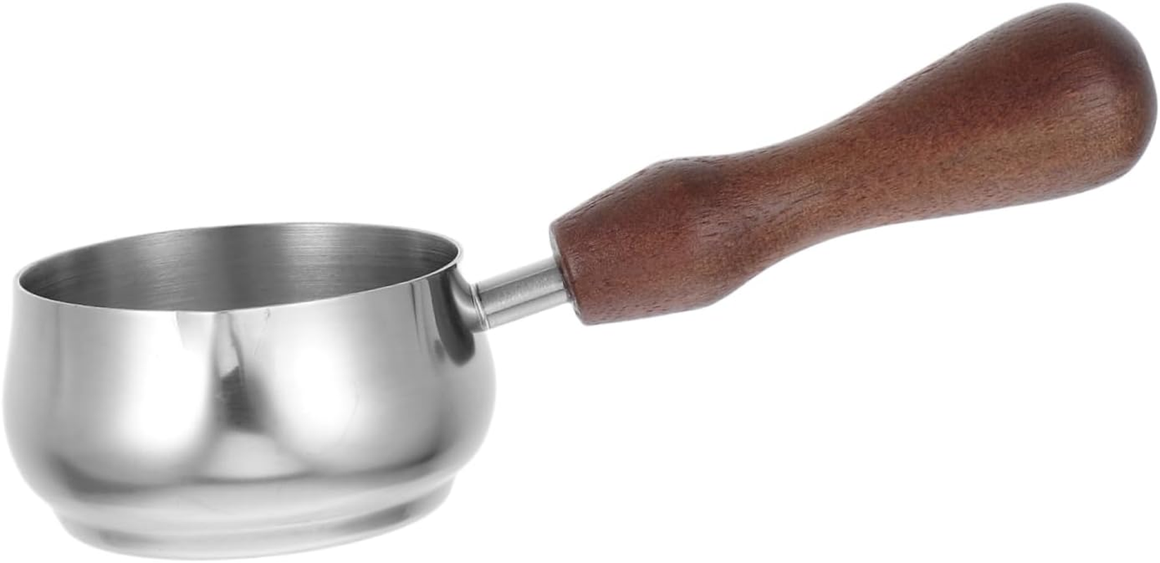 OKUMEYR Stainless Steel Extraction Cup Wooden Handle for Small Espresso Cups for Coffee Accessories and Tea Scoop Use in Kitchen