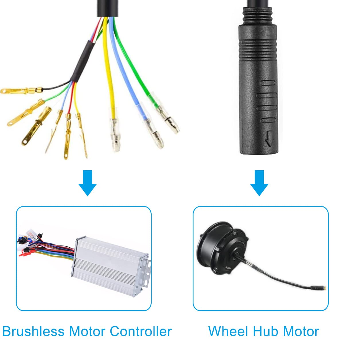 9 Pin Wheel Hub Motor Cable, E-Bike Motor Hall Sensor Waterproof Extension Cable, 80Cm Electric Bike Accessories Convert Cord for Electric Bicycle image number 1