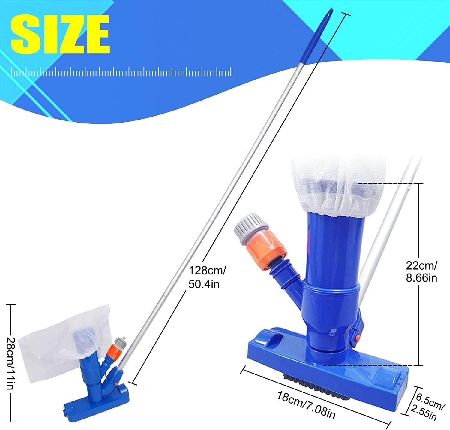 Qiugosun Hot Tub Vacuum Cleaner,Portable Mini Swimming Pool Pond Spa Jet Vacuum Cleaning,Mini Jet Vac Vacuum Cleaner for Pool Spa Fountain Hot Tub(No Garden Hose Included) (LSK0004Y06J01) image number 1