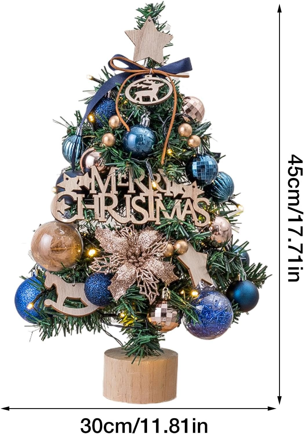 Light up Christmas Tree Decorations | Holiday Ornament | Christmas Tree Tabletop Holiday Tree with Star Topper for Fireplace 18 Inches image number 1