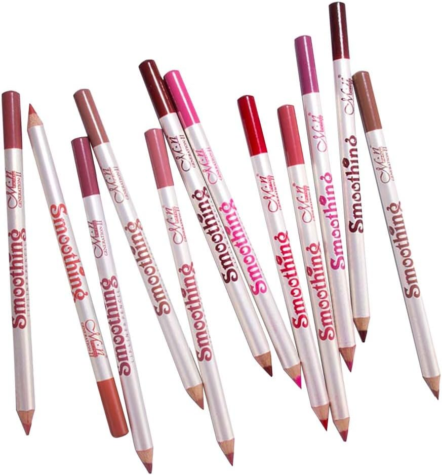 12 Pieces Lip Liner Pencil Waterproof Smooth Matte and Longlasting Lipliner Pen