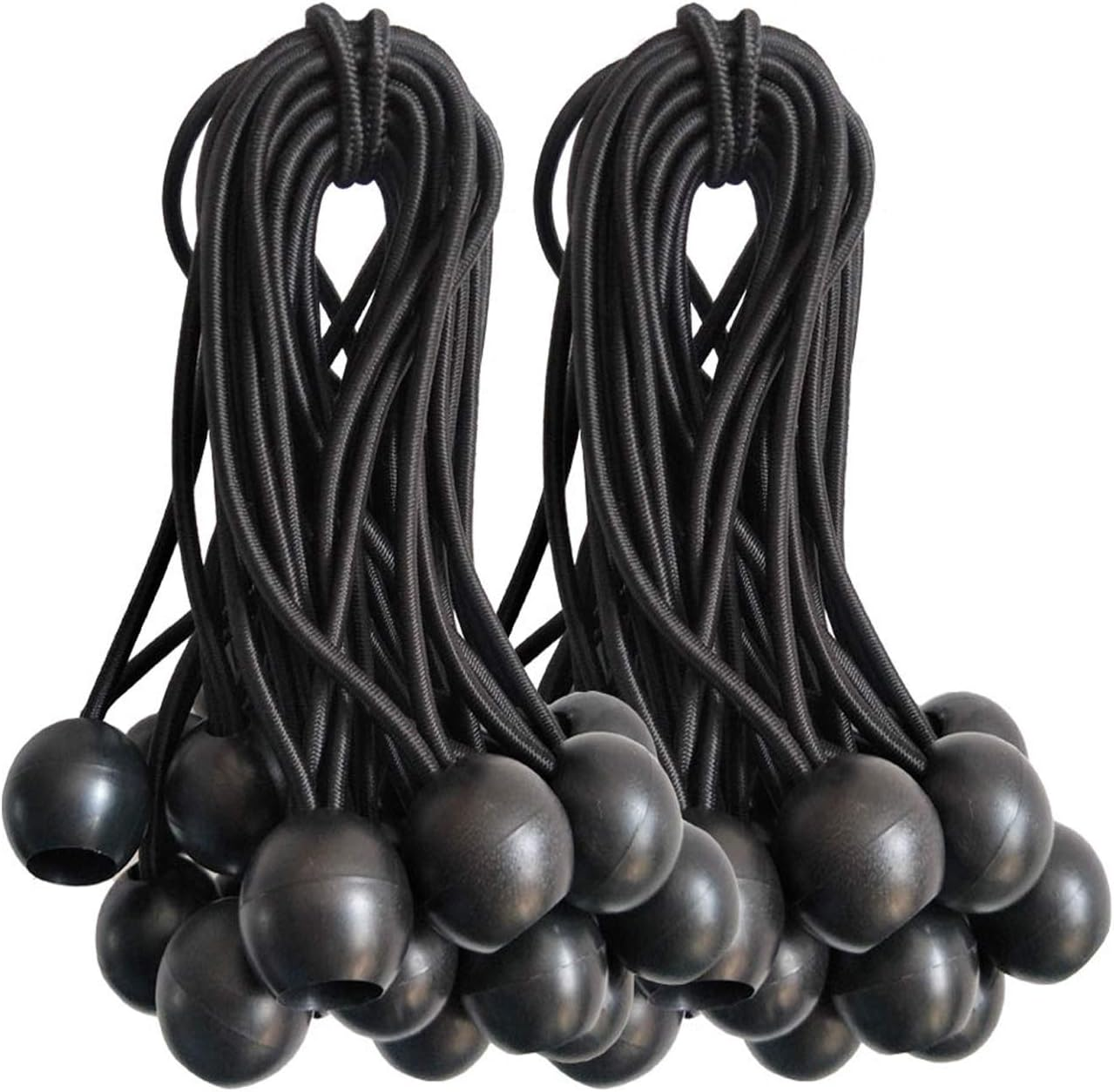 Ball Bungee Cords, 50 Packs, 4 Inch Black Tie down Cords for Tarp, Canopy Shelter, Wall Pipe, UV Resistant image number 3