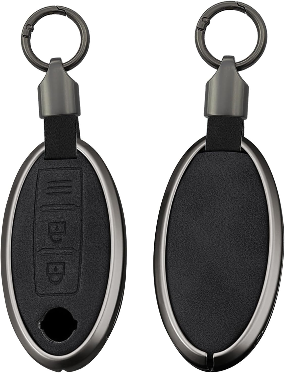 Ontto Key Fob Shell Antiecratched Car Key Cover Leather Key Case Fit for Nissan Altima Rogue Sentra Pathfinder Frontier Maxima Titan Murano Kicks Juke Versa Armada GTR 370Z Leaf Car Accessories,Brown