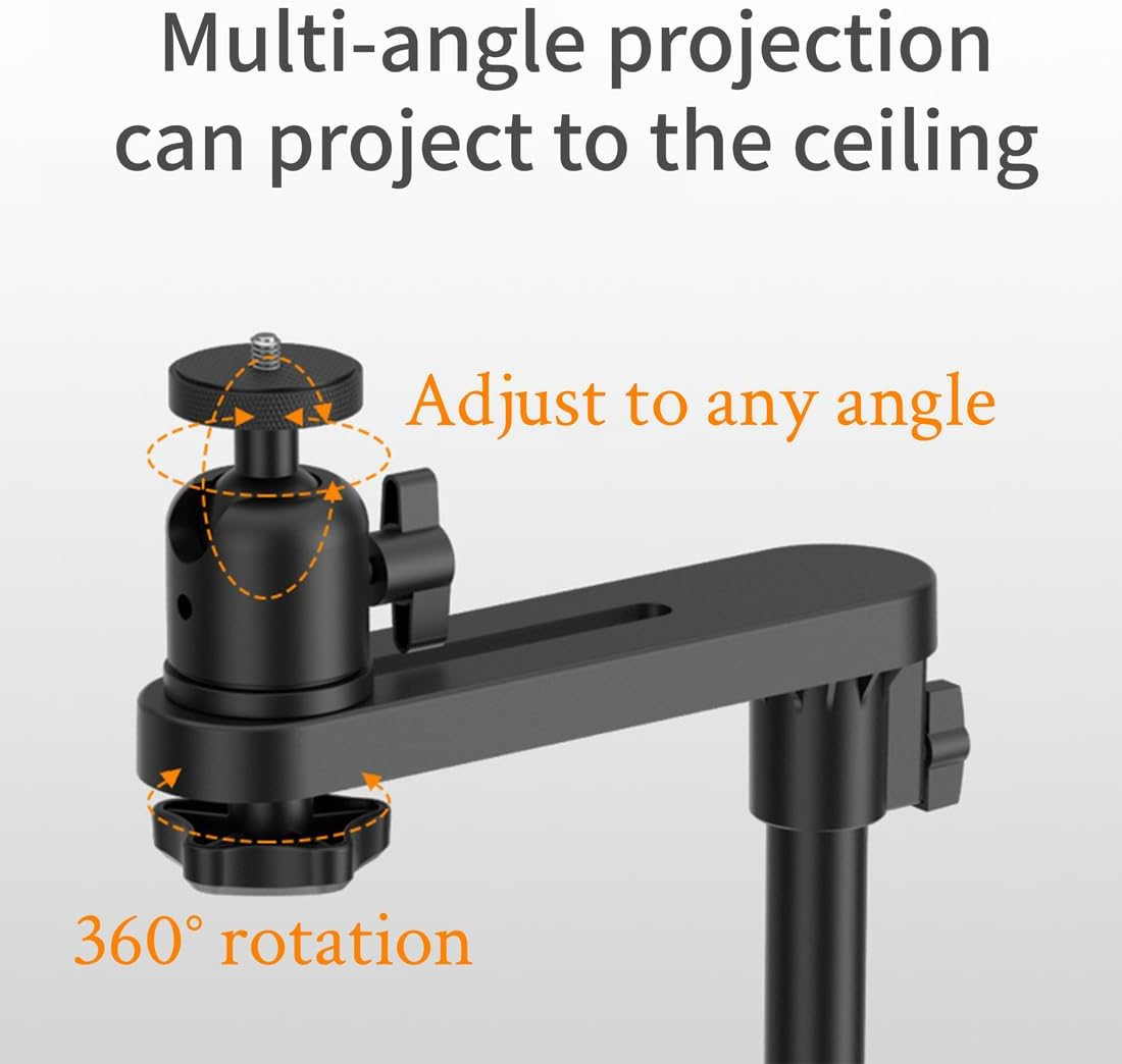 Projector Stand Height Adjustable Floor with Storage Tray，360&deg; Rotation , Hidden behind Sofa against Wall, Universal Projector Mount for Home Office Video Vlog Cameras.(Floor Type) image number 3