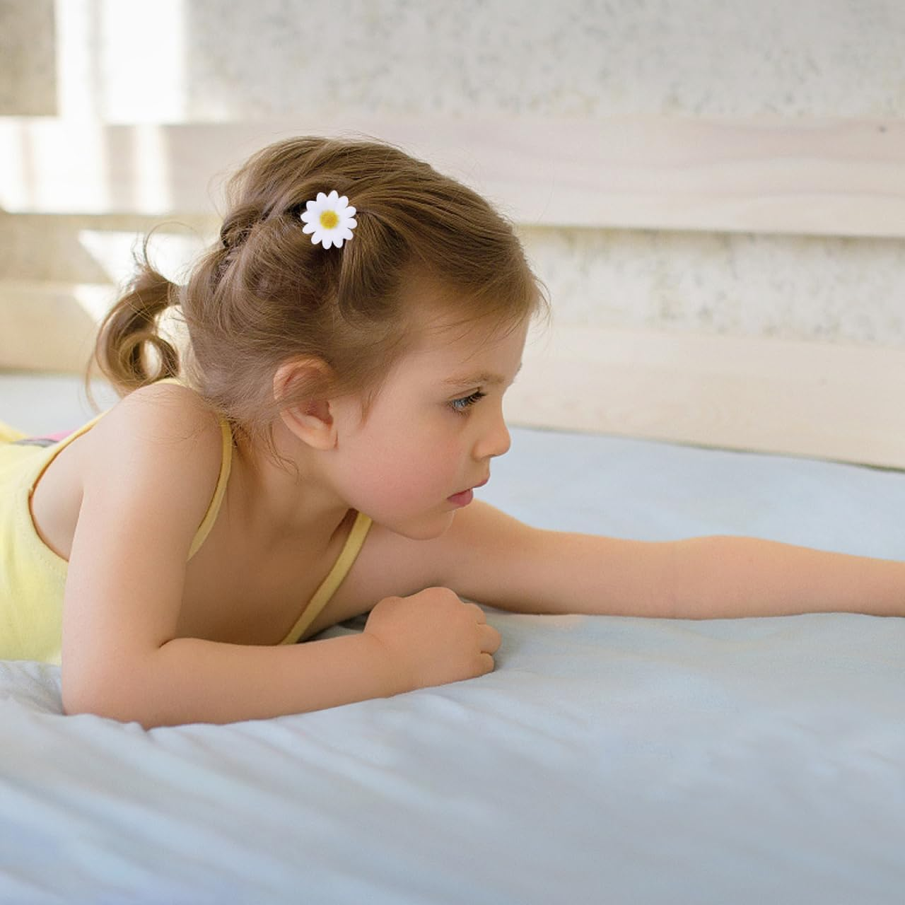 HANABASS Pack of 10 Daisy Flower Hair Clips, Cute Daisy Hair Pins, White Hair Accessories for Women and Girls image number 1