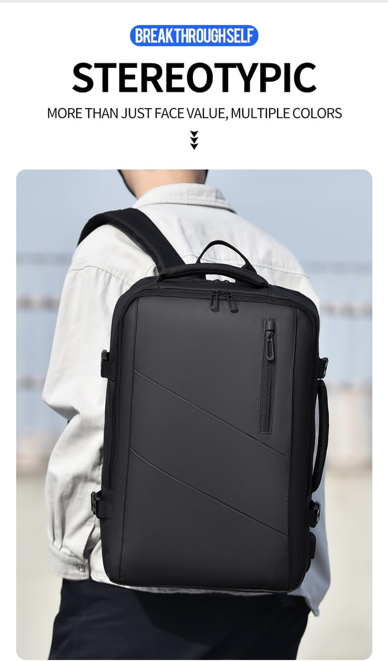 Travel Laptop Backpack 16 Inch with USB Charging Port - Waterproof Travel Backpack for Men & Women, Insulated Lunch Bag with Large Capacity, Tsa-Friendly Airline Approved Computer Backpack - Brown image number 2