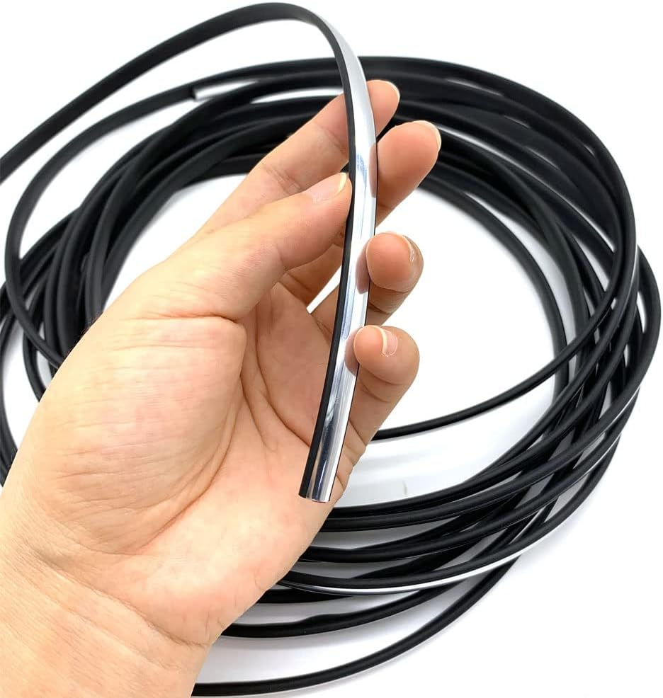 29Ft(9M) Car Edge Trim Rubber Seal Protector U Shape Car Door Edge Guard with Built-In Self-Adhesive Tape Fit for Most Car (Silver) image number 5
