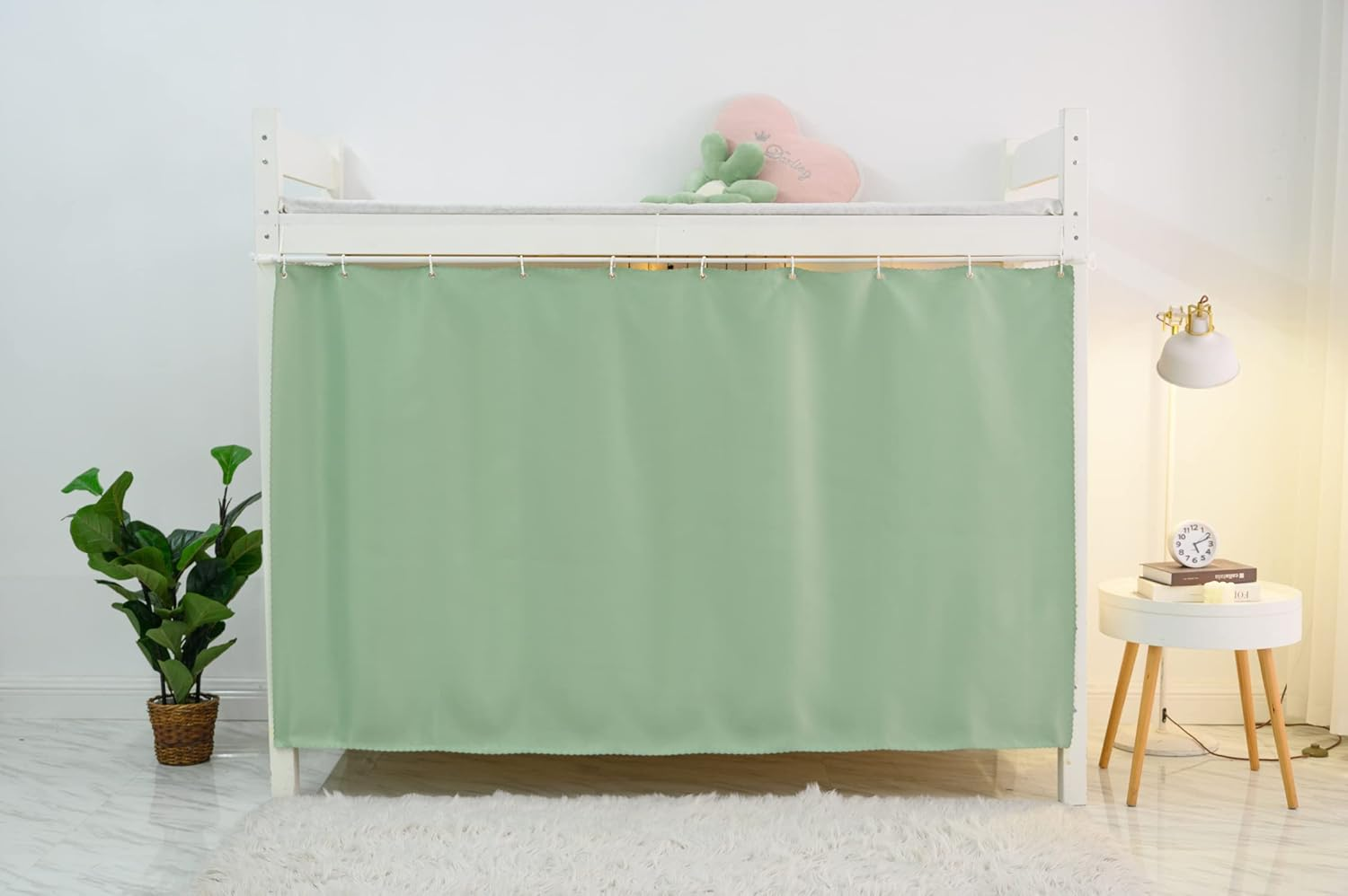 Teanea Heavy-Duty Blackout Bottom Bunk Bed Curtains Privacy Canopy Twin Size for Home Dorm, 1 Panel, Green image number 6