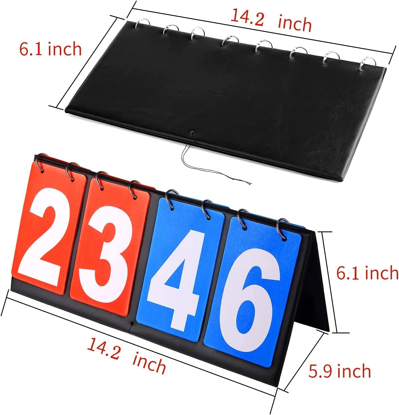 Portable Scoreboard Score Keeper 4 Digital Portable Table Top Scoreboard Flipper for Basketball Soccer Tennis Volleyball Cornhole Sports Games P. E Classroom Activities image number 3