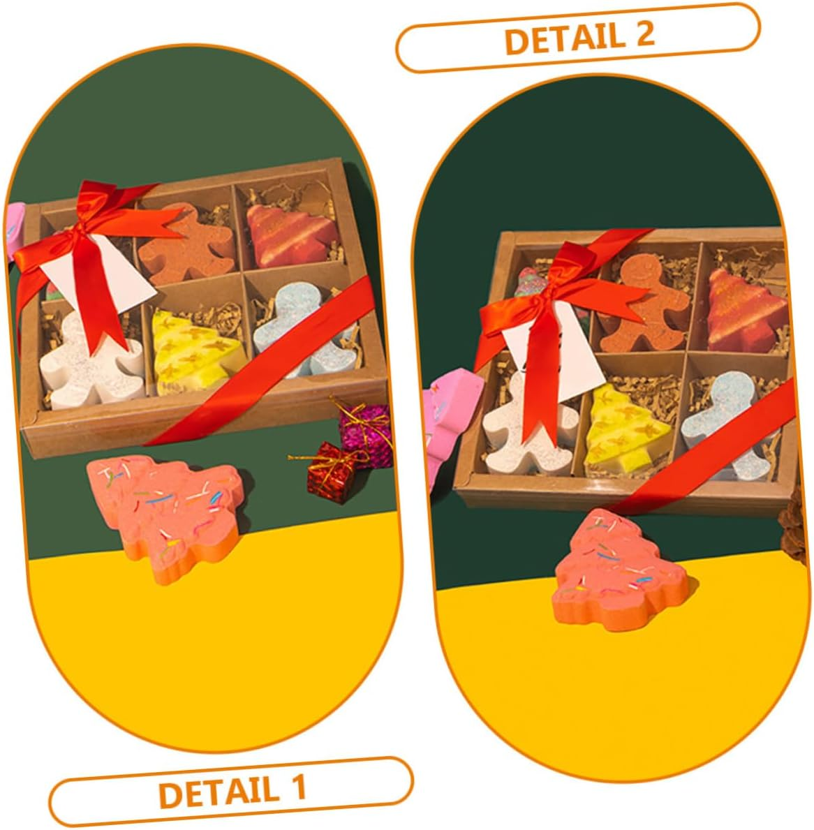 COLLBATH 6 Pack Gingerbread Man Bathing Christmas Bath Salt Bubble Skin-Softening Oils Spa image number 4