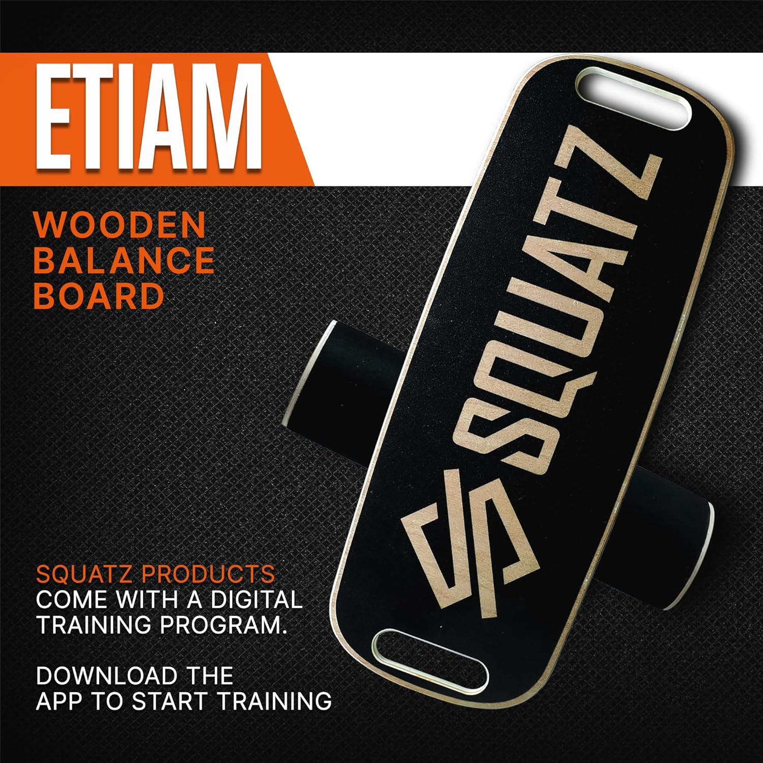 SQUATZ Wooden Balance Board, Standing Desk Exercise Equipment W/ Ergonomic Design & Comfortable Non-Slip Surface, Wobble Board for Skateboard, Hockey, Snowboard, Surf Training, & Includes Digital Workout Program image number 3