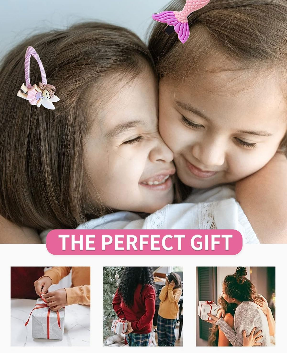 BPTRKOM 42 Pieces Hair Pins - Girls Baby Girl Rainbow Clips Hair Pins Hair Pin Accessories with Multicoloured Flower and Fruit Motifs for Girls Children as Birthday Gift (Pink+Yellow+Purple) image number 4