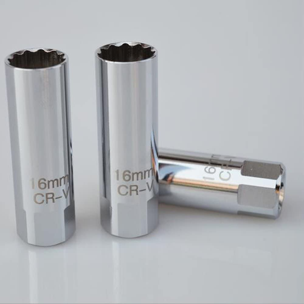 QISF 14Mm & 16Mm Spark Plug Socket Thin Wall 12-Point Removal Tool 3/8 Inch Square Drive Set (Spark Plug Socket) image number 2