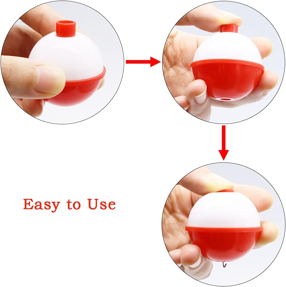 60 Pcs Fishing Float, Hard ABS Fishing Bobber Bulk, 1/1.5 Inch image number 3