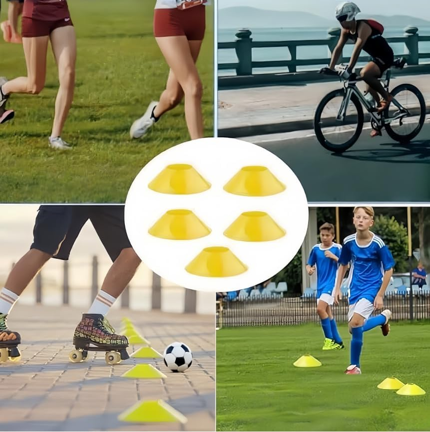 Soccer Markers Disc Cones with Net Bag, 20Pcs Pro Disc Cones Sport Disc Cones, Agility Soccer Cones Multi Color Sports Space Markers image number 1