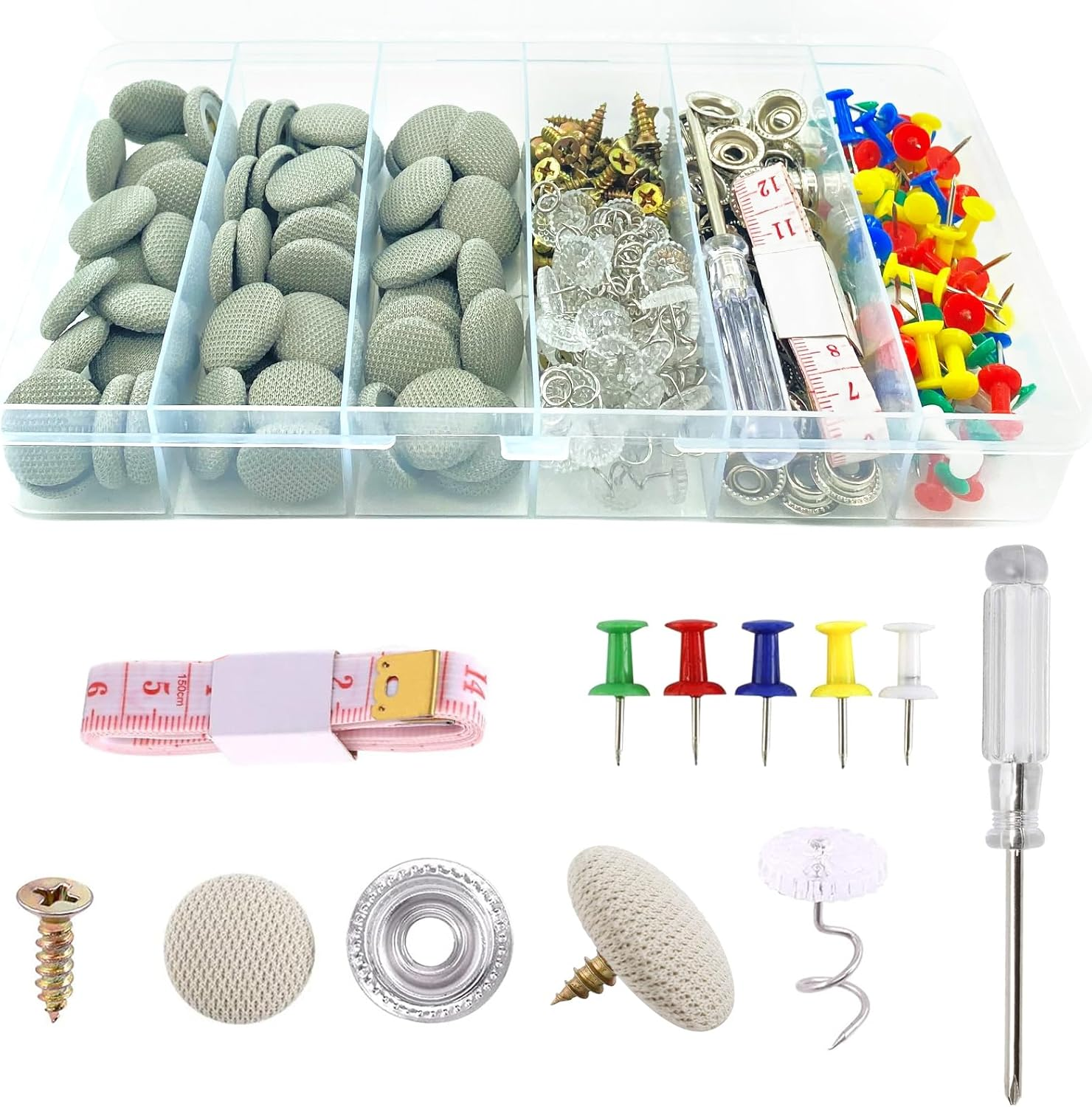 65 Set Automotive Car Roof Headliner Repair Button + 50 Pcs Rivets Repair Button, Auto Roof Snap Rivets Retainer for Interior Ceiling Cloth Fixing Repair Buckle with Installation Tool image number 4