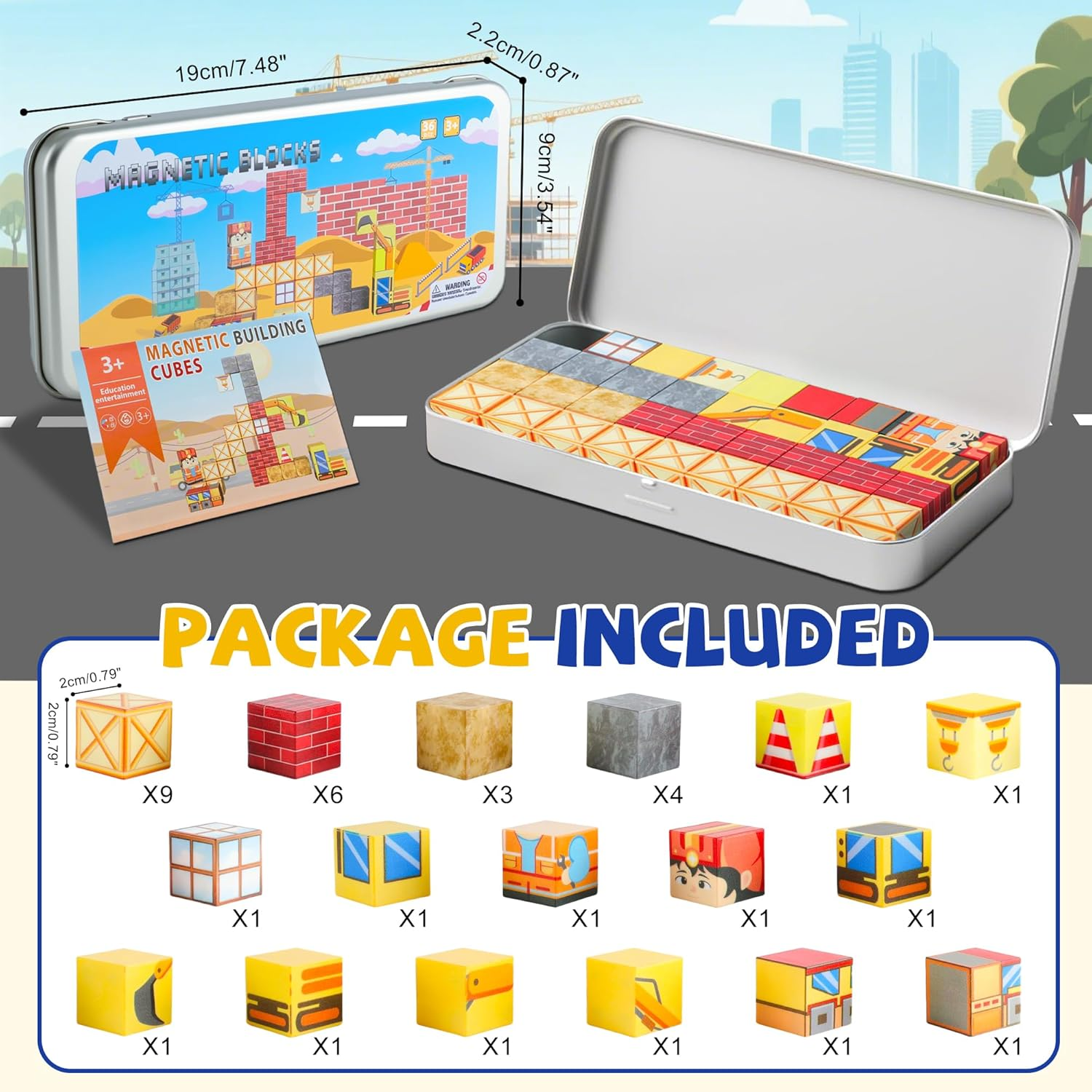 OMIPAWZ 35PCS Mini Magnetic Blocks Travel Set, Magnet Building Block Toys for Kids Age 3-8 image number 5