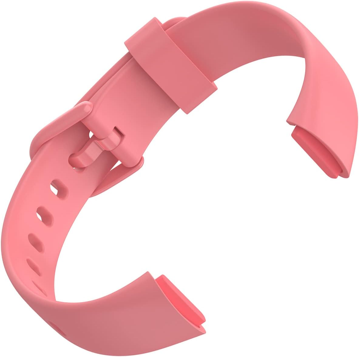 [2 Pack] Haotop Adjustable Silicone Sport Replacement Wristbands Straps Compatible with Fitbit Luxe - Black+Rose Red image number 2