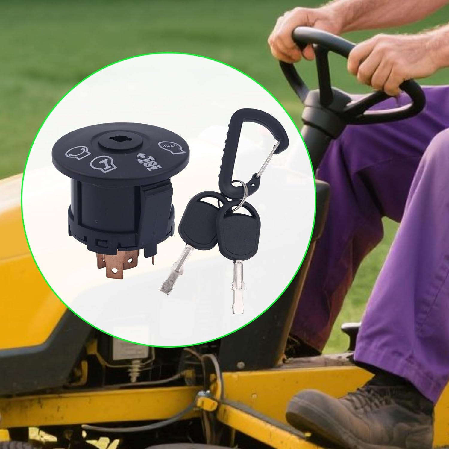 532193350 Ignition Switch with 2 Keys, 4 Position 7 Terminal Ignition Starter Switch Replacement Compatible with Craftsman Husqvarna Poulan MPN, Replaces 532193350, 193350, 690049P1 image number 5