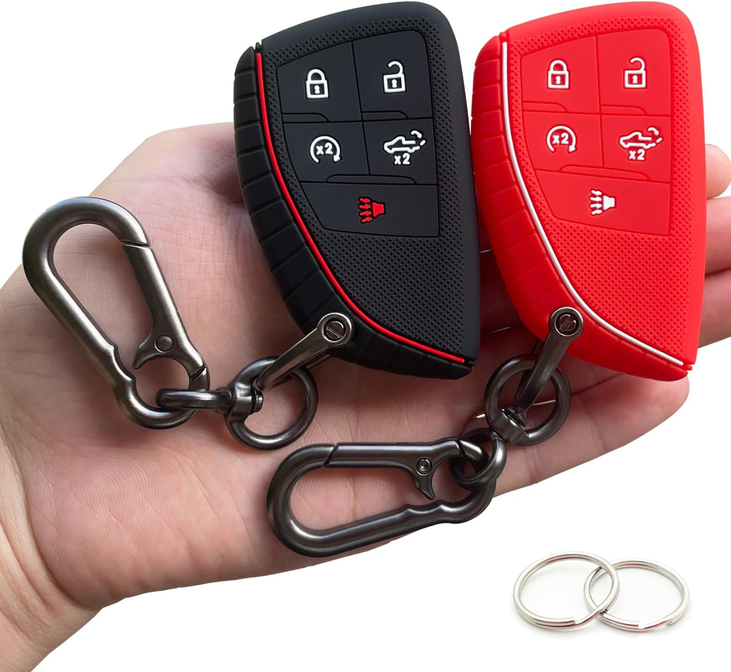 TANDRIVE Key Fob Cover for 2022 2023 2024 Chevy Silverado 1500 GMC Sierra 1500, 2024 Silverado Sierra 2500HD 3500HD