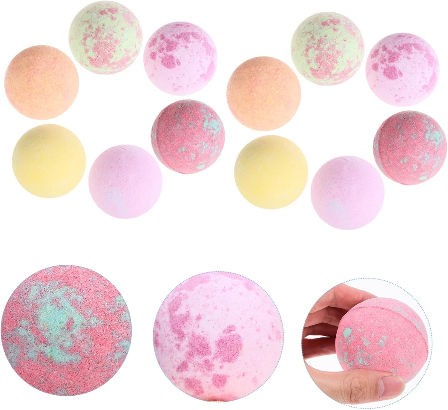 Mikinona 12Pcs Spa Bath Balls Bathing Bombs Minerals Women Rejuvenating for Smooth Skin