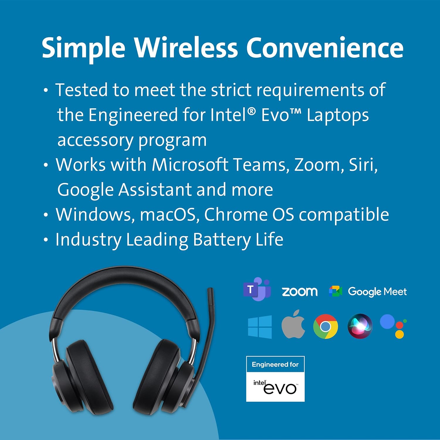 Kensington H3000 over Ear Bluetooth Headset Black image number 2