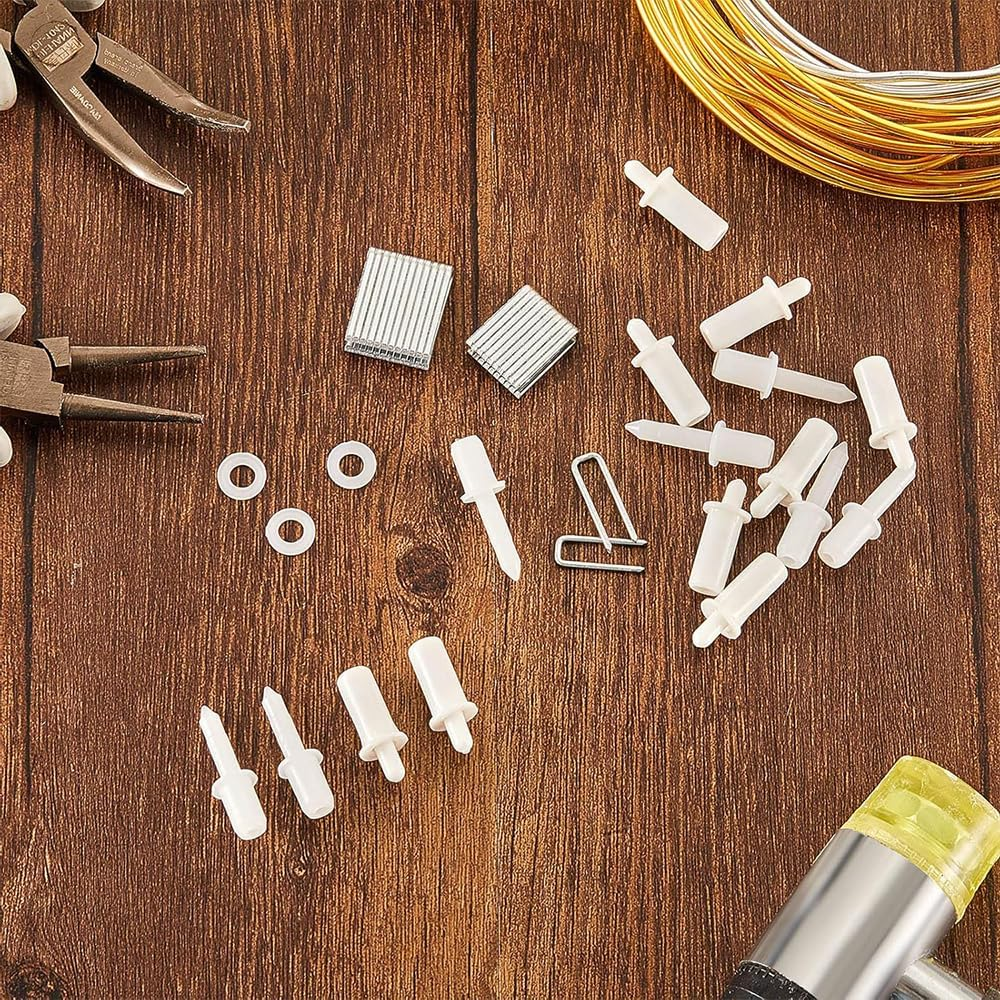 85 Pcs Shutter Repair Kit, Plantation Shutter Repair Tool Set,Shutter Fasteners,Repair Plantation Shutters Tool Kit with Shutter Repair Spring Pins,U-Shape Shutter Louvers Staples image number 1