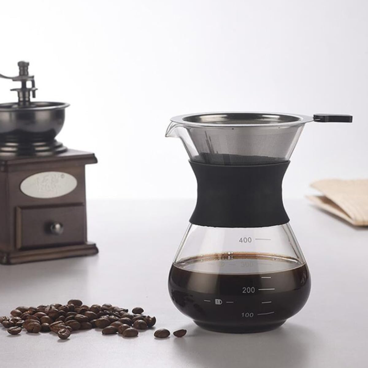 ADOCARN Stainless Steel Coffee Filter Mesh, Rust-Proof Reusable Drip Coffee Strainer with Handle, Food-Grade Sifter for Manual Brewing and Tea Infusion, Suitable for Home and Travel Use image number 2