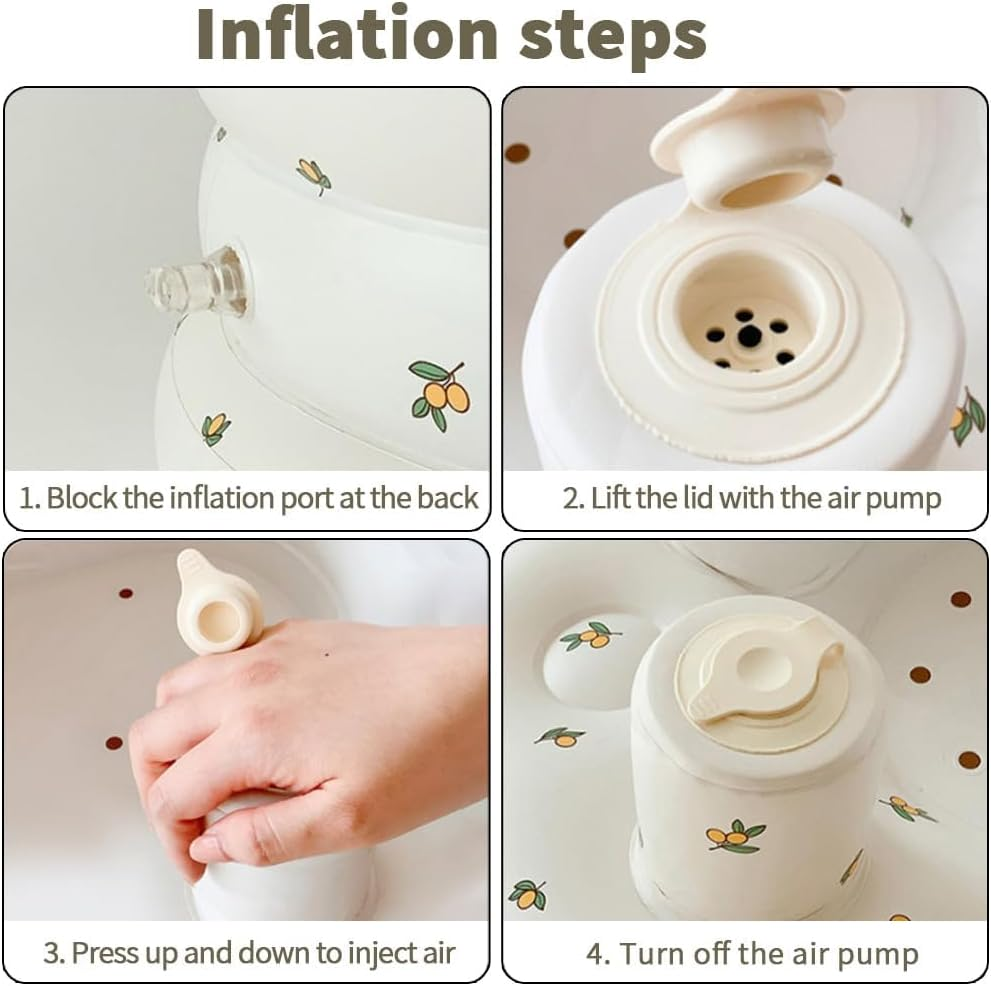 Inflatable Chair, Back Support Sofa, Feeding Shower Chair with Spine and Waist Protection for Easy Feeding, Seat for Bathroom, Outdoors and Travel image number 3