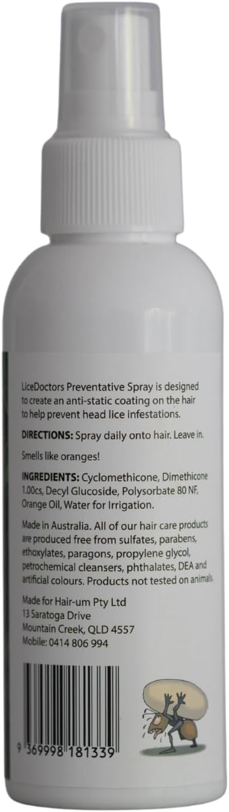 Lice Doctors Preventative Spray &ndash; Daily Anti-Static | Natural Formula | Repels Lice | Made in Australia | 125Ml image number 5