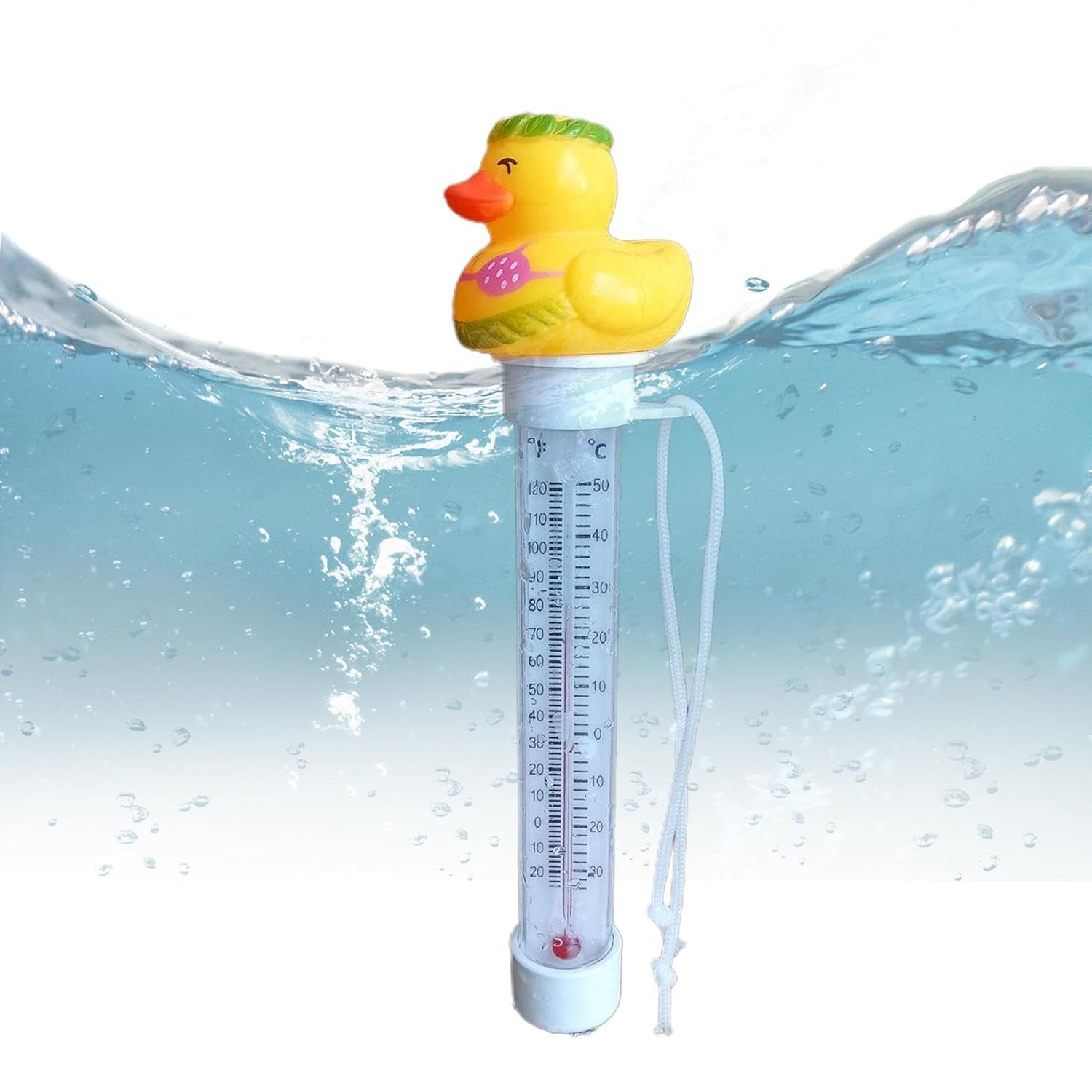 Pool Temperature Meter Floating Easy Read - Duck Kids Bath Temperature Meter Easy Read with String,Water Temperature Gauge Easy Read for Swimming Pool Ice Bath Spa Hot Tub Aquariums Ponds image number 4