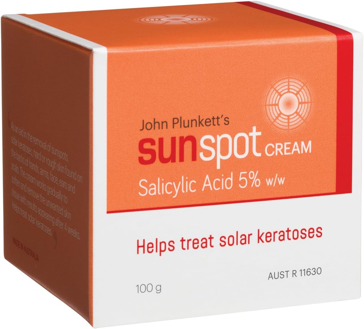 John Plunkett'S Sunspot Cream 100G &ndash; Target & Treat Solar Keratosis & Raised Sunspots. Helps Smooth Redness & Skin Texture. Prevents New Sunspots with SPF & Protective Measures. Patch Test Recommended image number 1