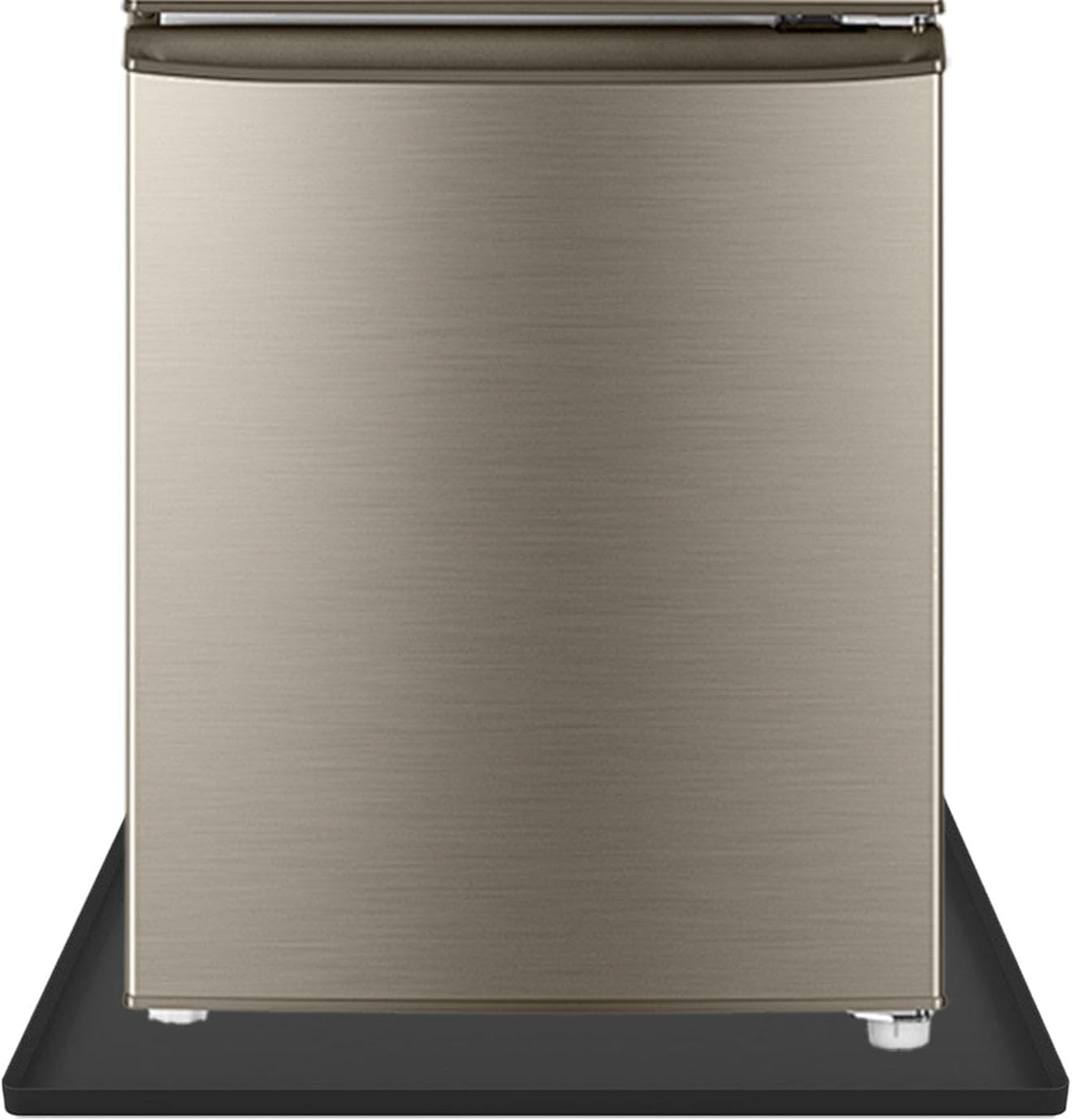 Perfk Silicone Fridge Floor Mat Large Drip Tray 60Cmx60Cm Spill Prevent Mini Fridge Drip Pan High Raised Edge for Indoor Gardening, Black image number 3