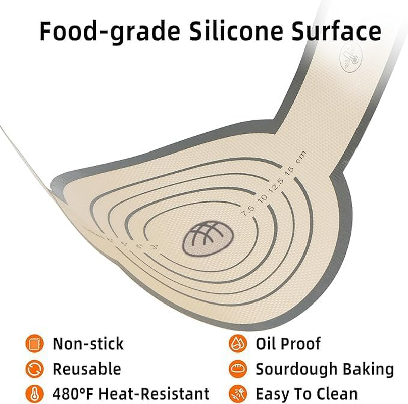 WEZCHUGHAOL Silicone Bread Slings for Dutch Oven Liners, Sourdough Silicone Bread Slings, Non-Stick 2-Piece, Easy to Clean Reusable Silicone Bread Baking Mats with Long Handles (Red)