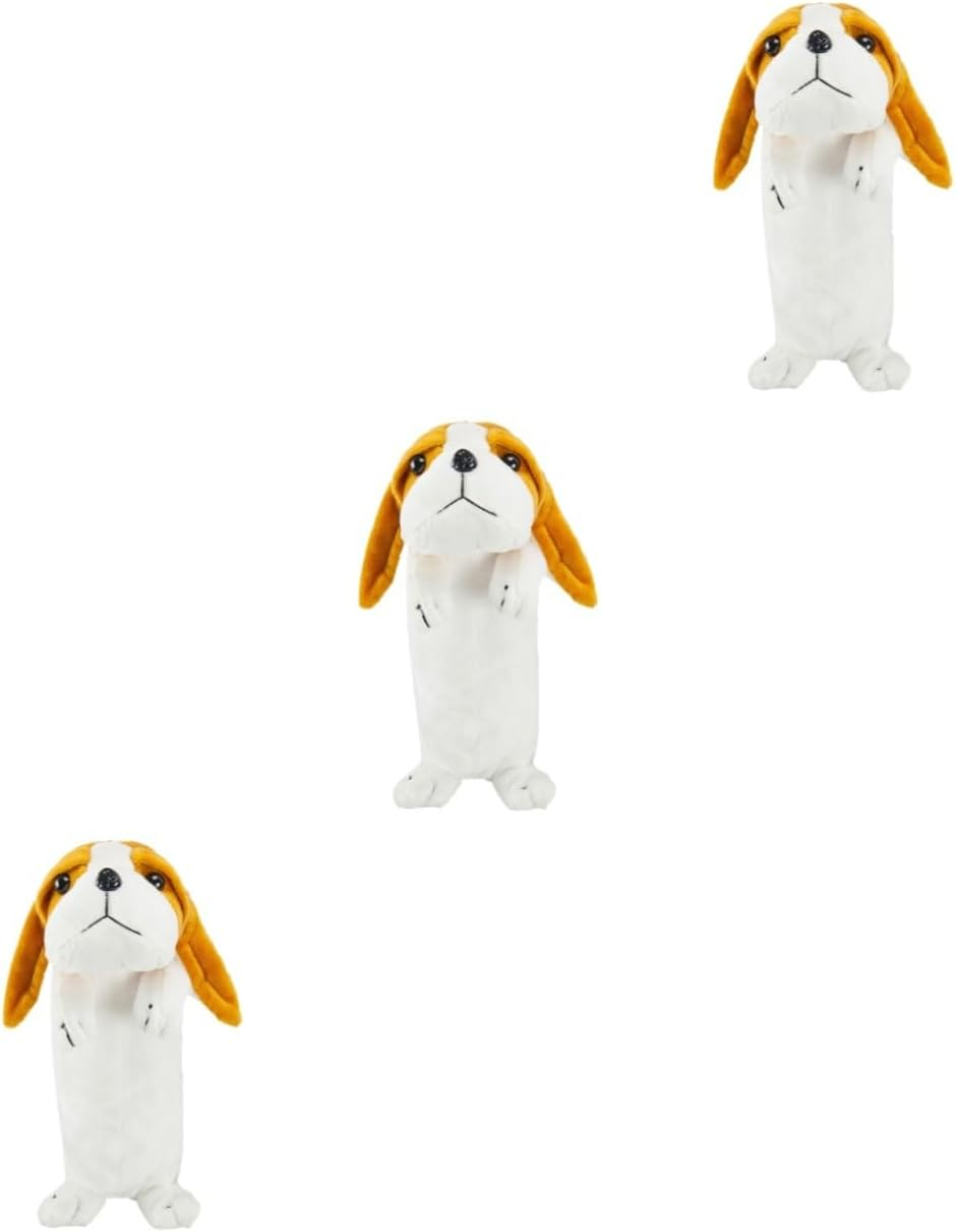 Operitacx 3Pcs Adorable Dog Pencil Case Plush Imitation Long Ear Stationery Case Pen Holder for Student Women Men image number 2