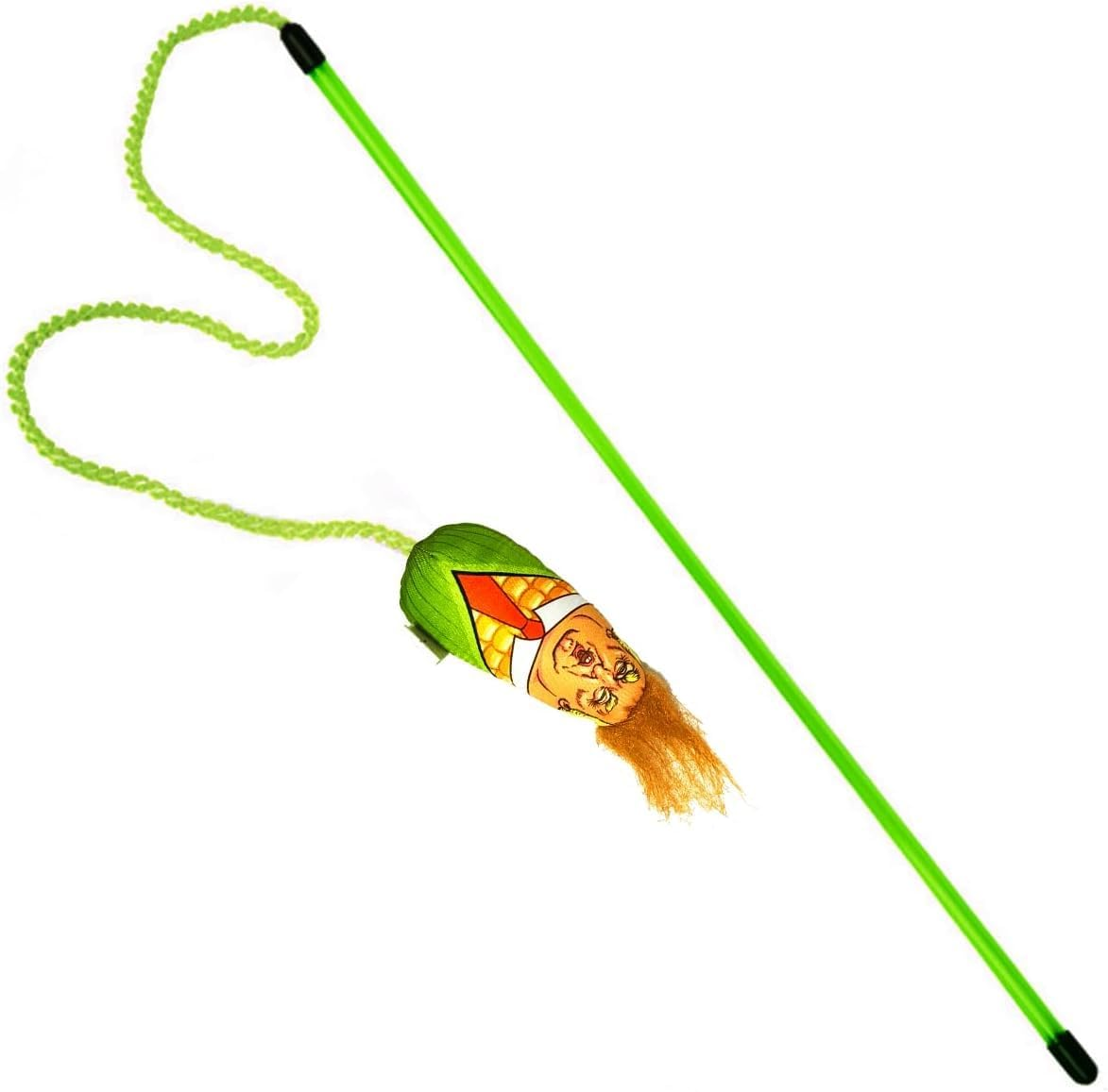 Interactive Cat Toys Donald Trump, Trump Doll Feather Cat Wand Toy, Catnip Toys, Cat Teaser Wand String, Cat Fishing Pole Toy,Kitten Play Exercise Toys,Halloween (Trump 01)