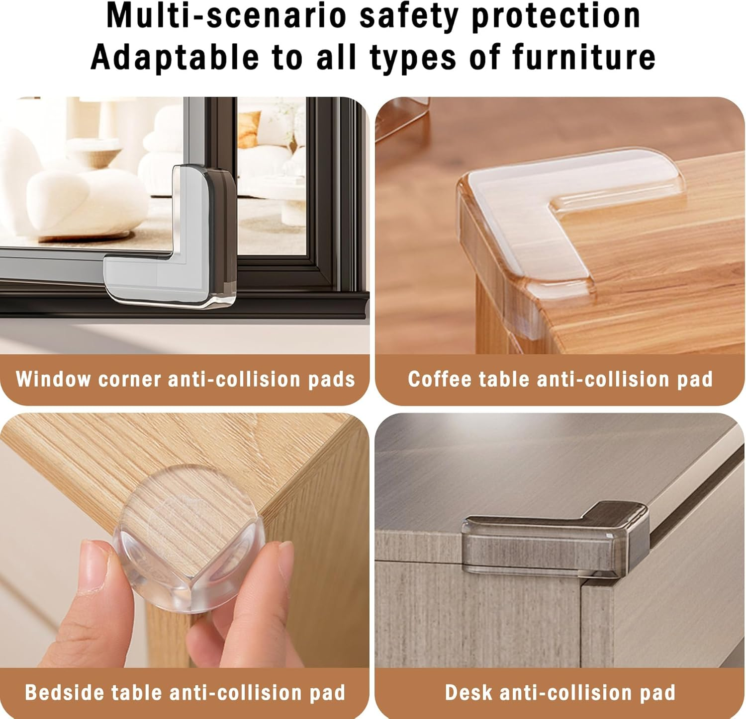 12 Pack Premium Baby Proof Corner Protectors &ndash; Transparent Soft Edge Bumpers with Strong Adhesive, 6 L-Shaped & 6 round Furniture Corner Guards for Kids and Toddlers Safety image number 4