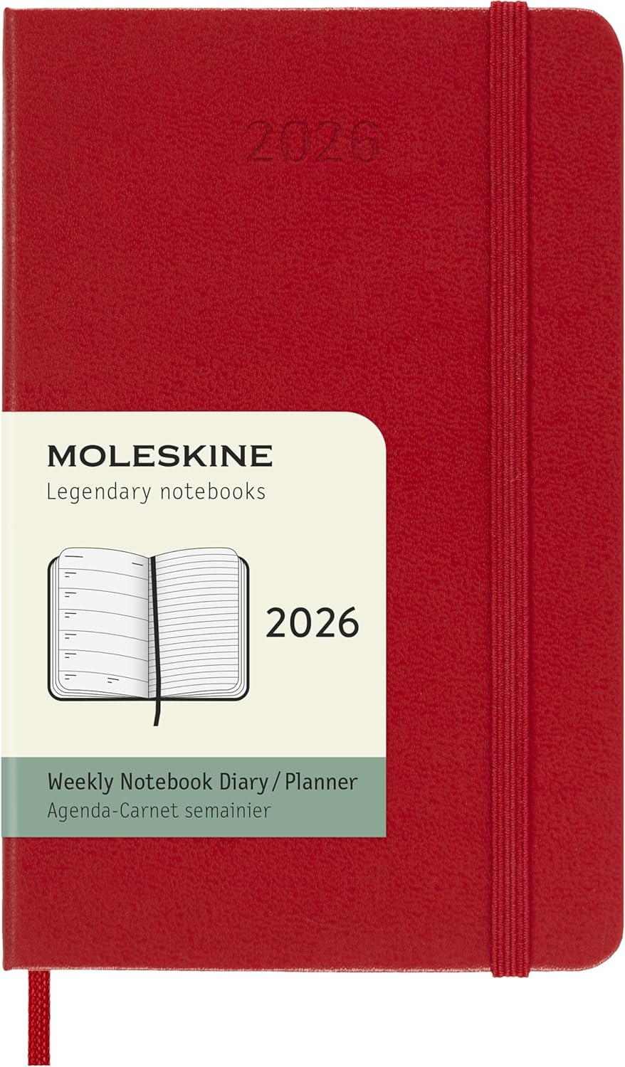 Moleskine - 2026-12 Month Weekly Notebook Hard Cover Diary - Pocket - Scarlet Red image number 6