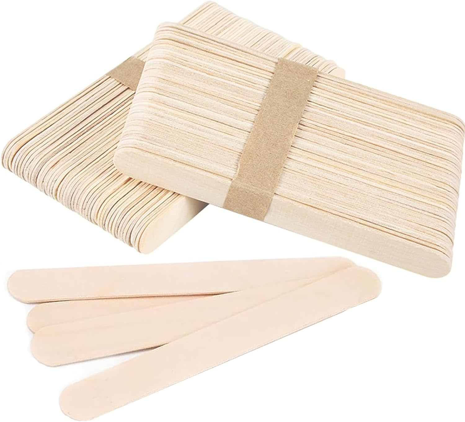 100 Pcs Waxing Sticks Assorted Wax Applicator Sticks for Body Legs Face Wood Craft Sticks for Body Hair Removal, Tongue Depressors, Popsicle Sticks image number 5