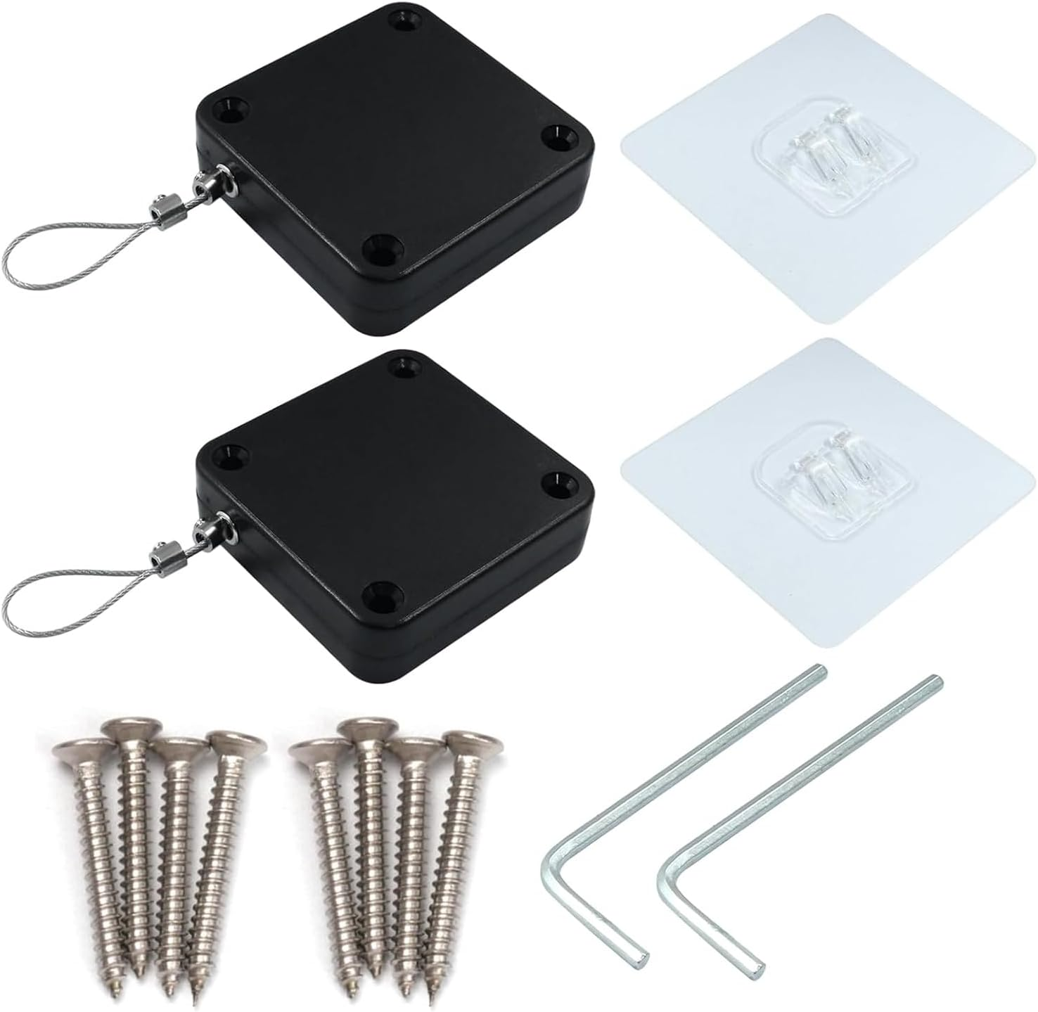 Punch-Free Automatic Sensor Door Closer, 2 Pcs Residential Sliding Screen Door Closer with Steel Drawstring for Bedroom/Storm/Home image number 1