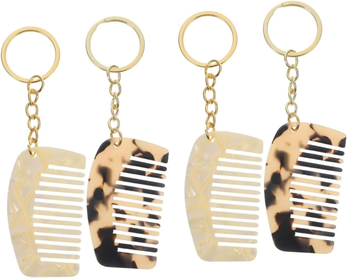Healeved Portable Mini Wide Tooth Comb Keychain Travel-Friendly Hair Detangler for Wet and Curly Hair Compact Design for On-The-Go Styling